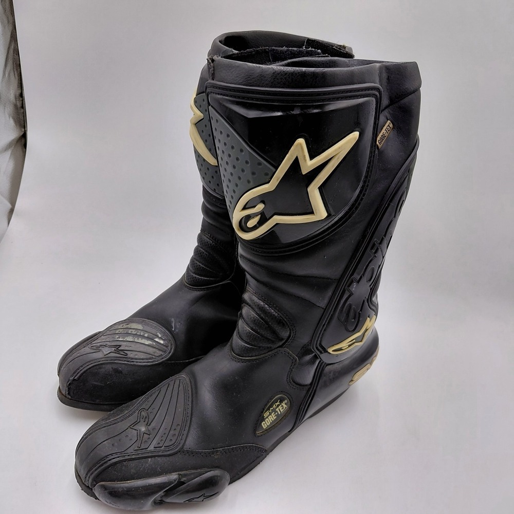 Alpinestars Motorcycle Boots Black 9.5 US, 44 EUR Racing Motorcross Gortex Read